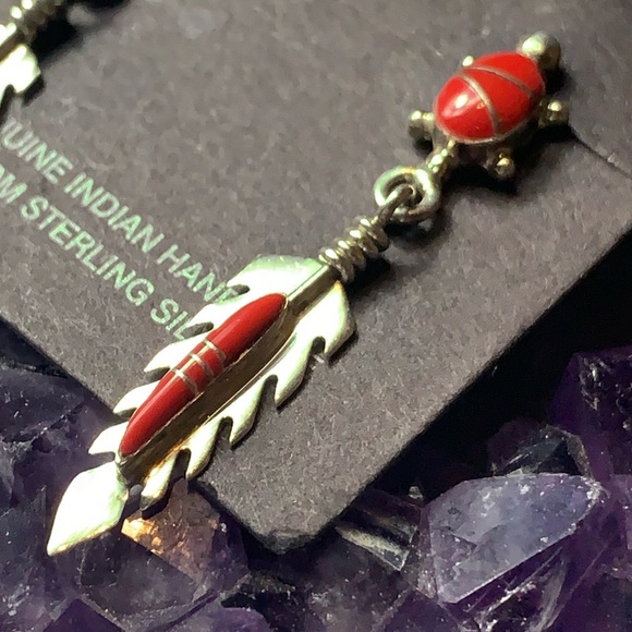 🚫RESERVED🚫Native silver/red coral earrings - Picture 9 of 14